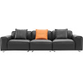 Italian minimalist living room 7 seater leather sofas